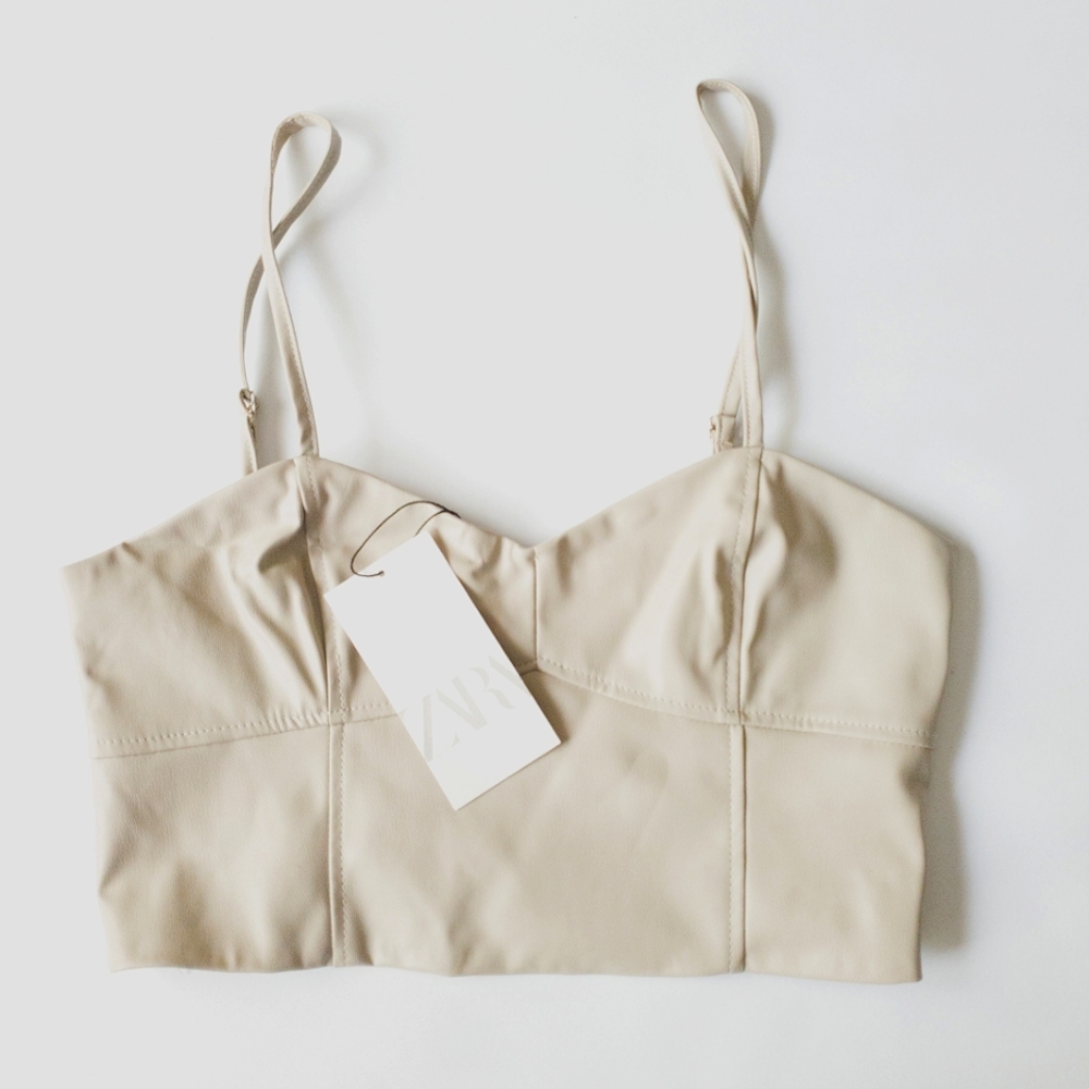 Zara Faux Leather Stone Crop - Picture 4 of 6